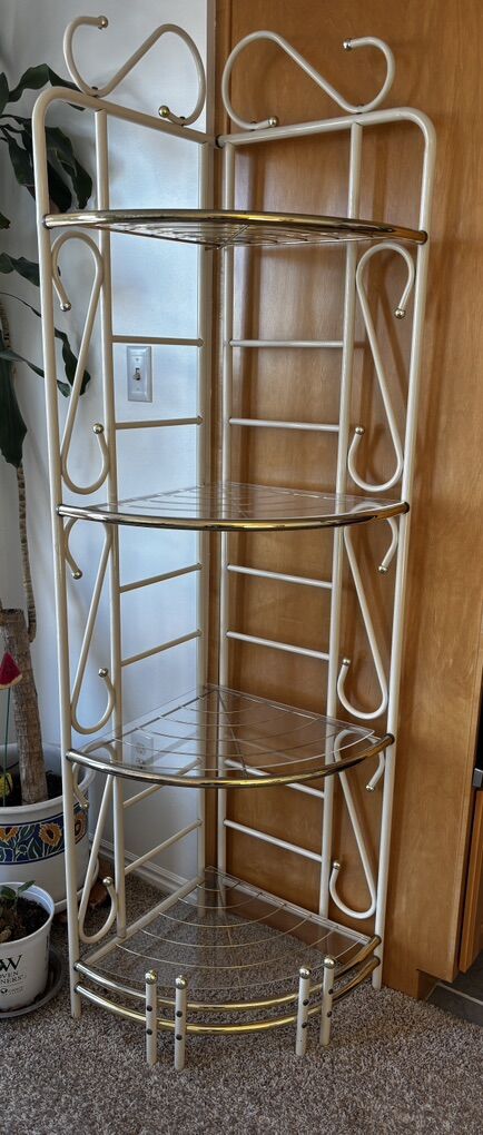 71” Tall Metal Corner Shelf Unit