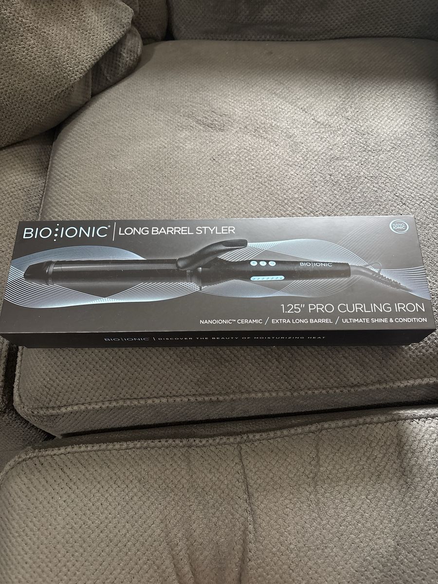 Bio Ionic Long Barrel Styler 1.25" Pro Curling Iron NanoIonic Ceramic Extra Long Barrel
