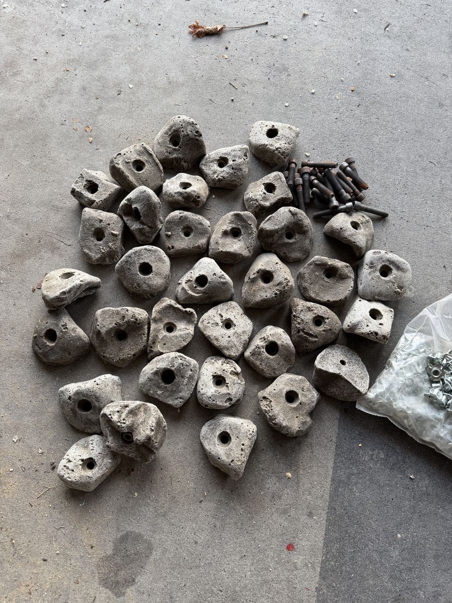 34 Large Rock Climbing Holds with Hardware (Bolts and T-Nuts)
