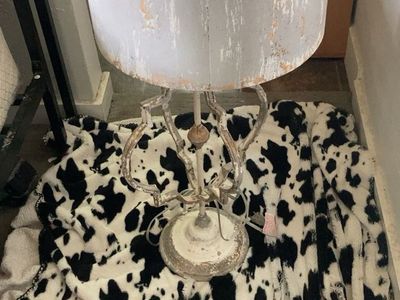 Vintage Distressed Steel Lamp