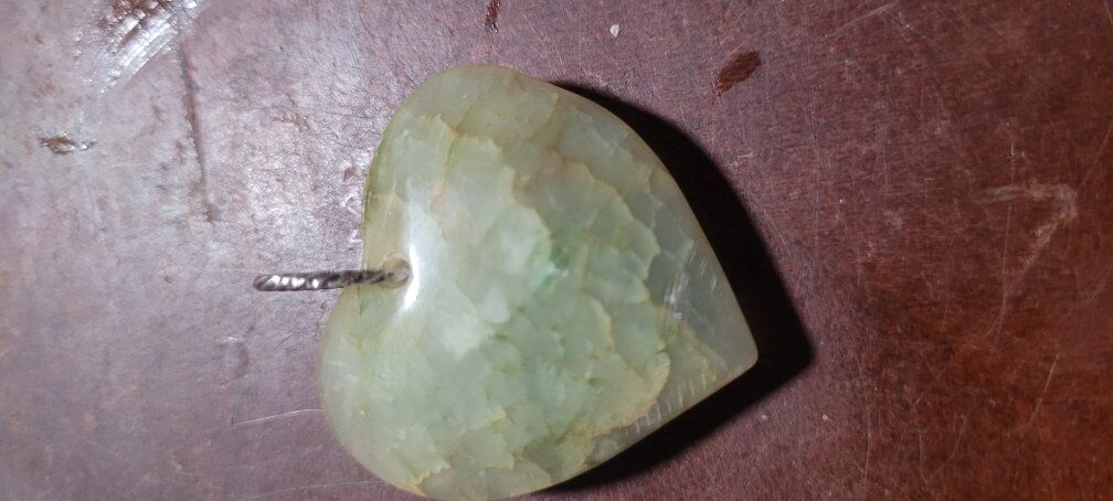 green stone heart pendant