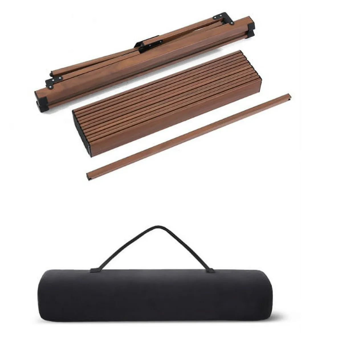 Brand new Ozark Trail Aluminum Roll-Top Camping Table, Dark Brown.