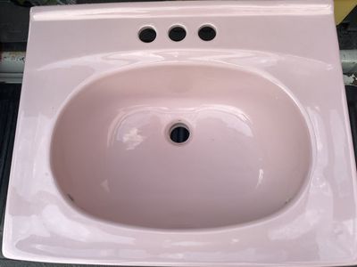 vintage pink sink