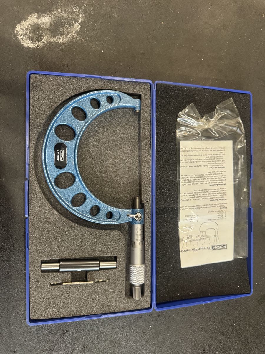 Fowler 3-4" Outside Micrometer 0.001" Precision Measuring Tool with Case