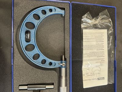 Fowler 3-4" Outside Micrometer 0.001" Precision Measuring Tool with Case