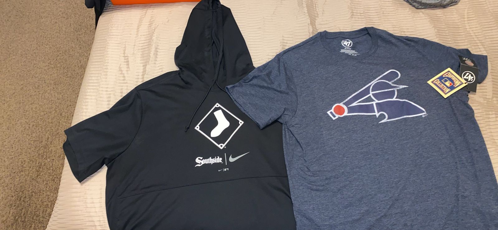 Brand new Nike Chicago white Sox Southside short-sleeve Hoodie & '47 Brand MLB short sleeve T-Shirt