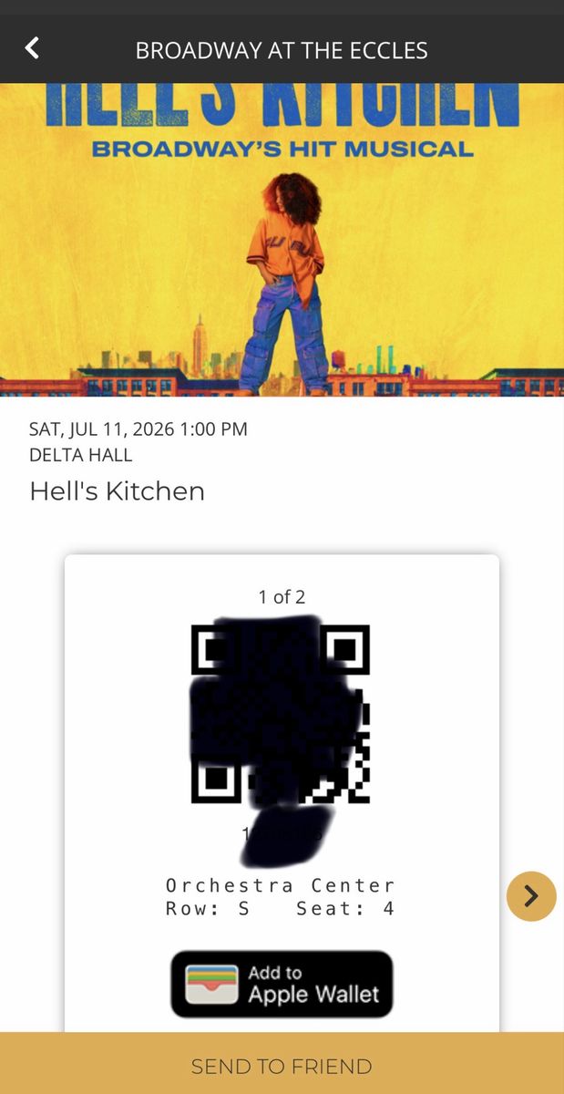 Hell’s Kitchen 2 Gold seats SAT Jul 11 at 1:00 pm