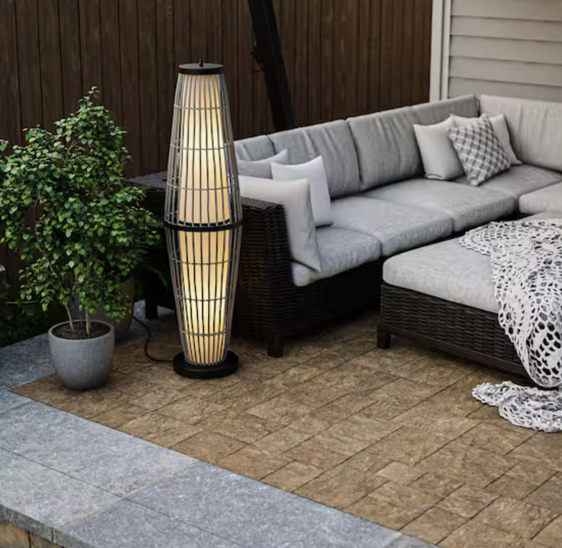 New in box, Hampton Bay. 51 in. Gray Outdoor/Indoor Floor Lamp