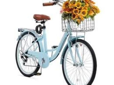 VEVOR Cruiser Bike, 7-Speed, 24-Inch