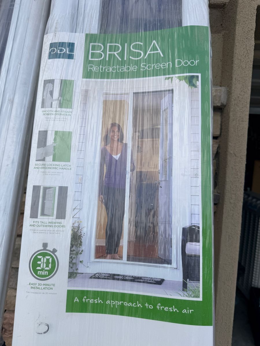 ODL Brisa Retractable Screen Door - 8' Tall - Fits Inswing & Outswing Single Doors - White EZ-Glide System
