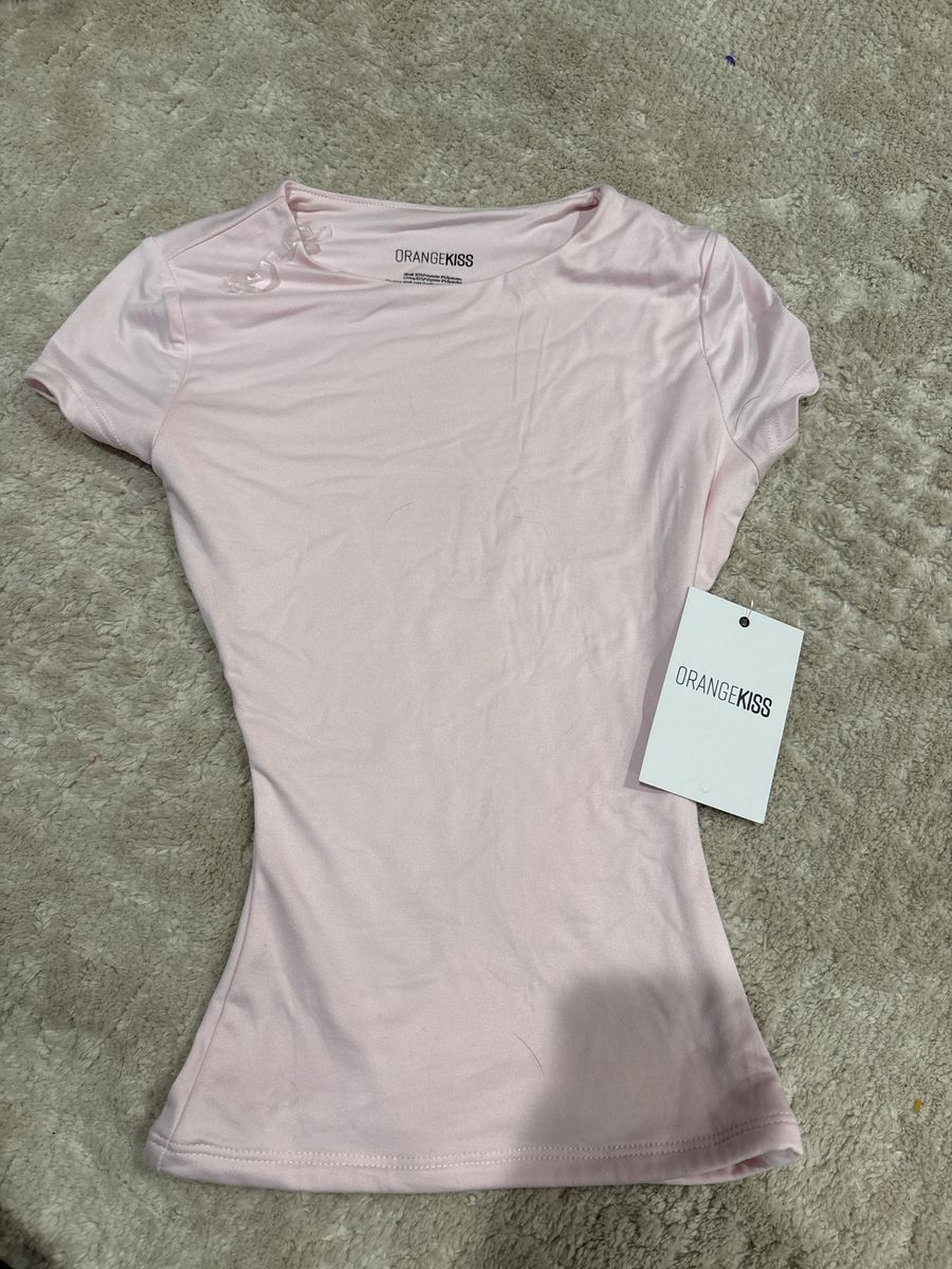 ORANGEKISS Women's Light Pink Short Sleeve Top NWT Size XS