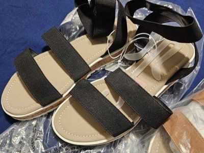 The Children's Place New Black Elastic Ankle Strap Sandals Girl's Size 5 New With Tags