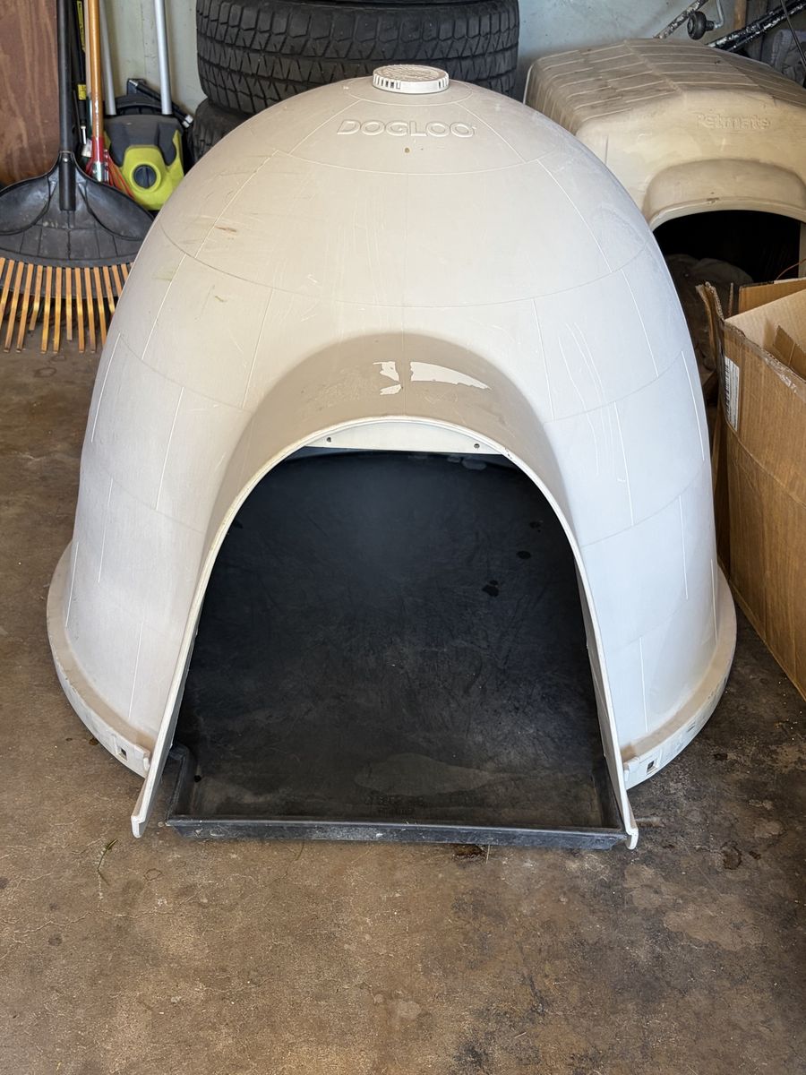 Petmate Indigo Dog House with Microban - Large Insulated Igloo Style Pet Shelter