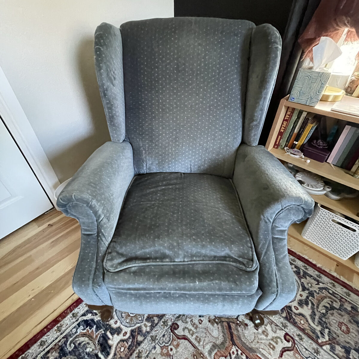 Blue Cloth Recliner