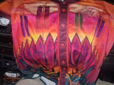 Ganja White Knight Wobble Coliseum II Button Down Baseball Jersey XL
