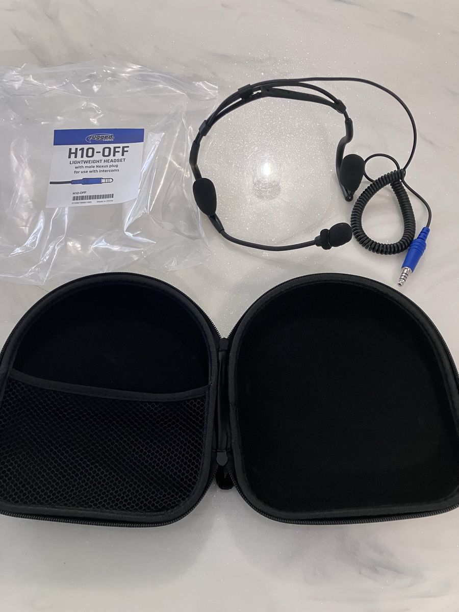 Rugged Radios H10-OFF Lightweight Headset with Male Nexus Plug for Intercoms - New