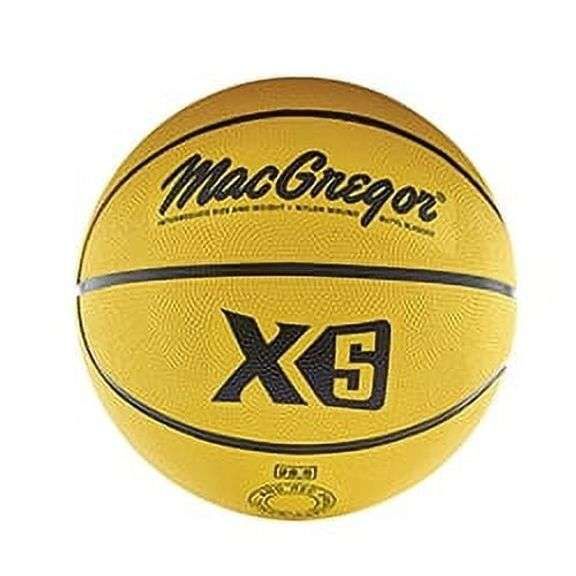 MacGregor X5 Indoor/Outdoor Rubber Basketball – Yellow/Black 28.5"