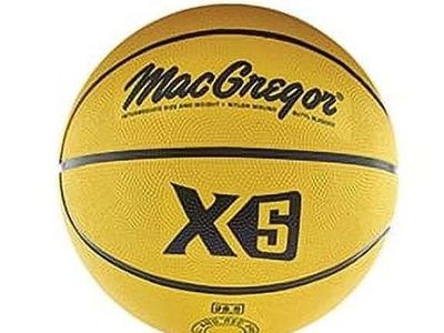 MacGregor X5 Indoor/Outdoor Rubber Basketball – Yellow/Black 28.5"