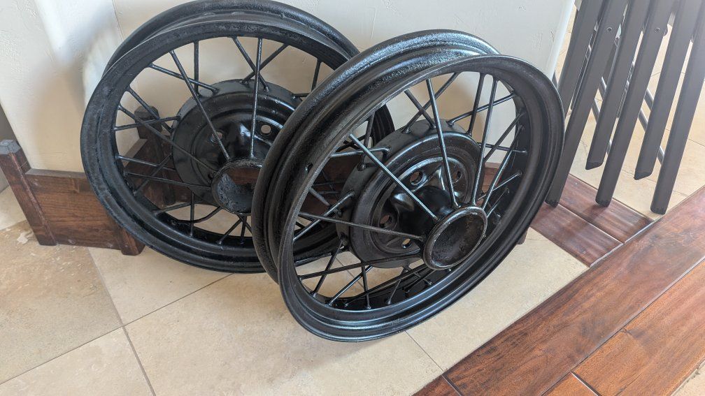 2 Ford Wire Spoke Wheels Vintage