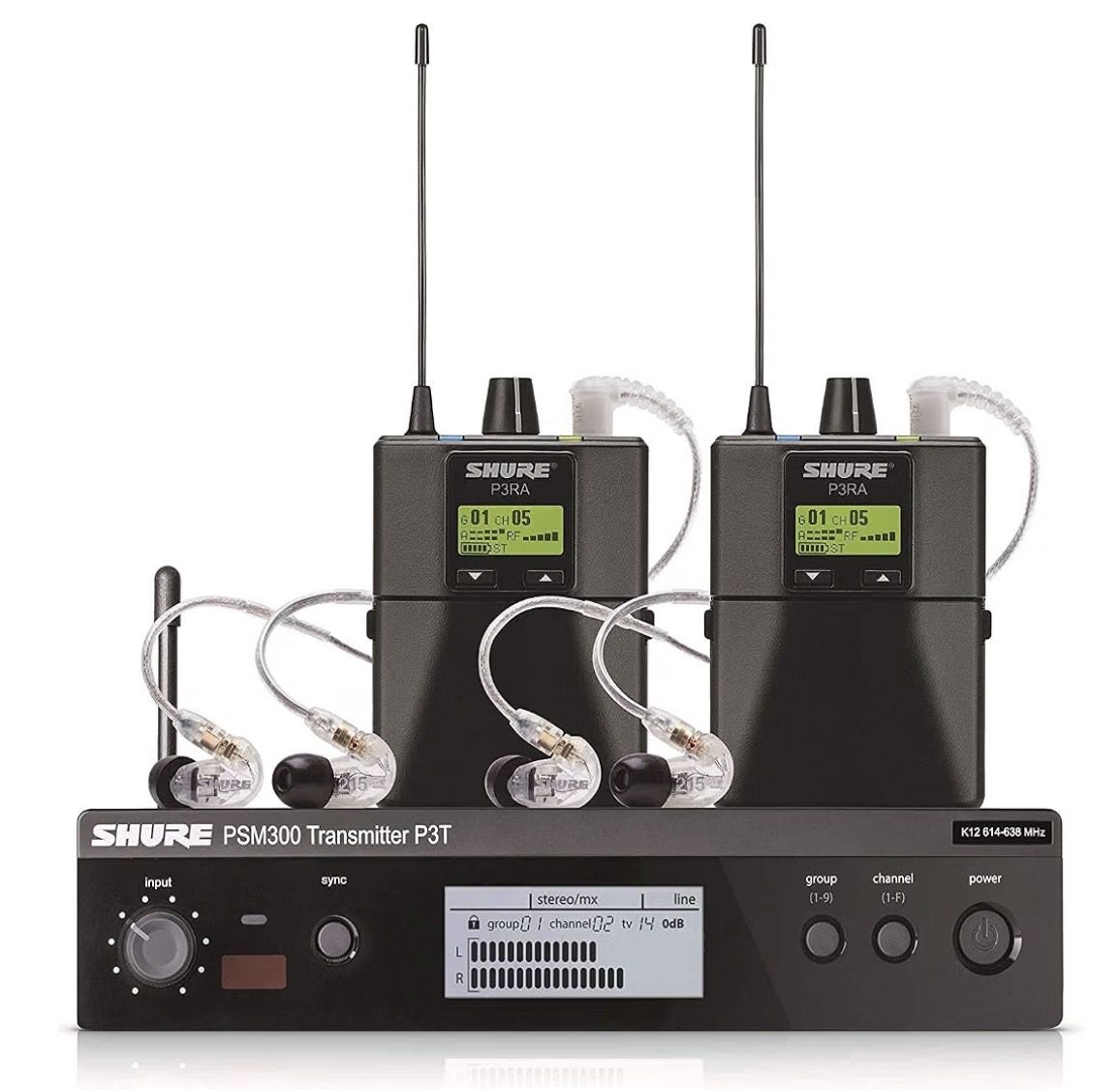 New Shure PMS300 Pro Wireless in ear system, SE 215 buds