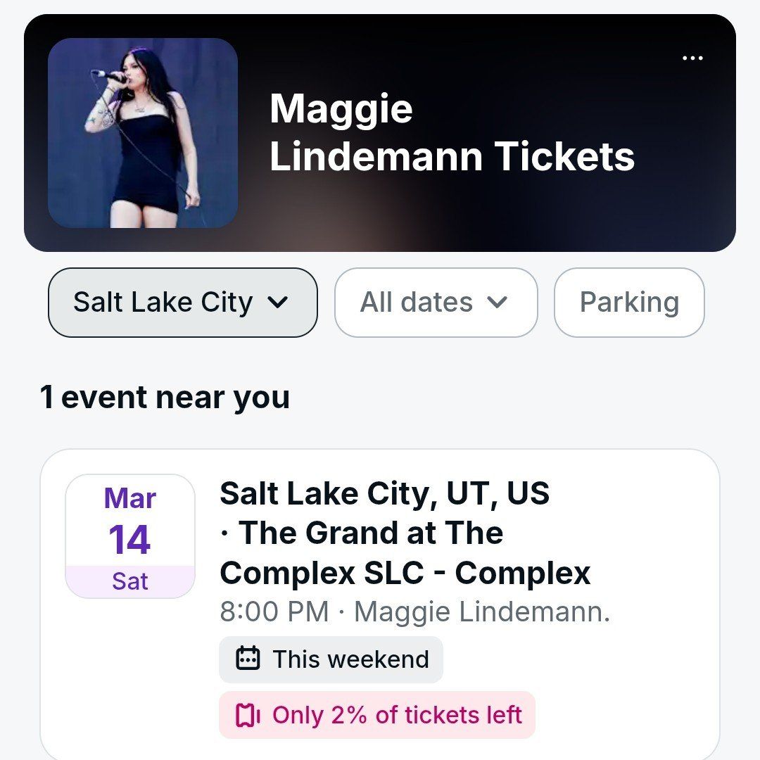 Maggie Lindemann Concert 2 Tickets 

Mar 14 Sat 8:
