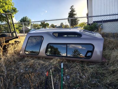 8 ft Brown Pickup Truck Cap Topper Shell with Sliding Windows