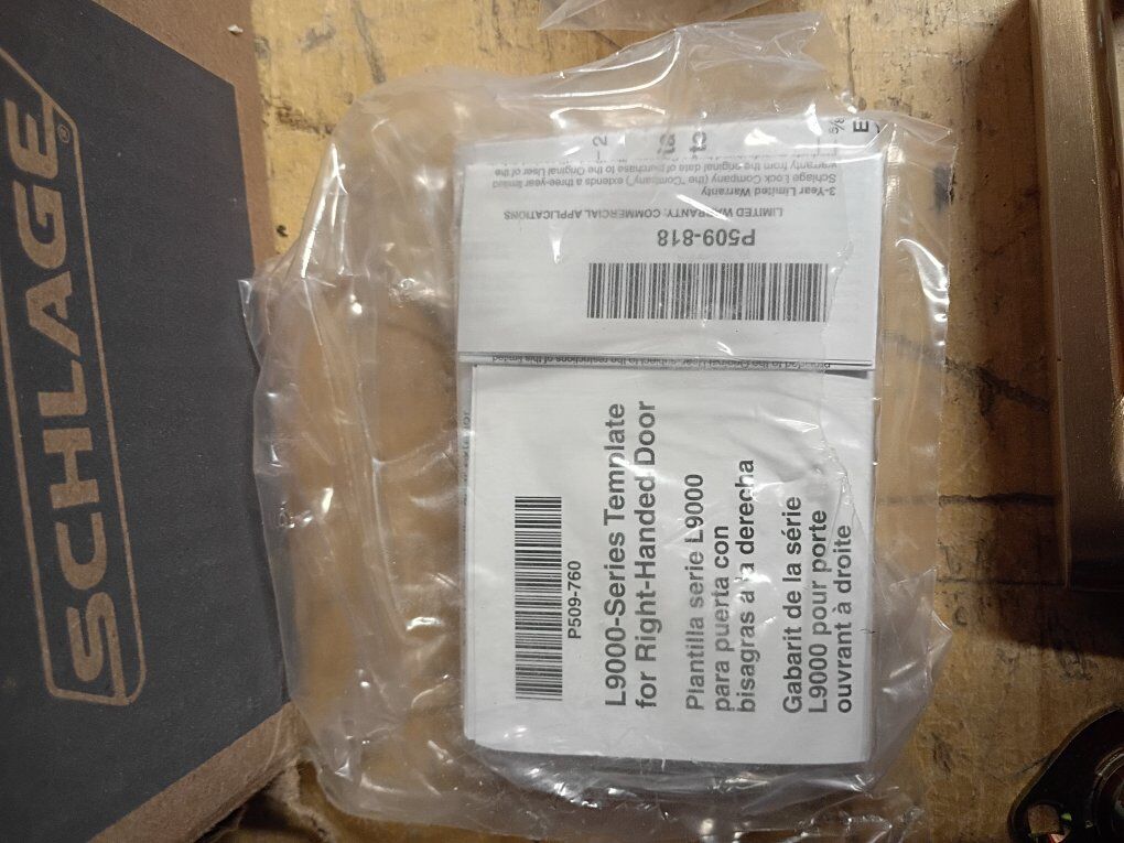 Schlage L9000 right hand door handle (industrial)