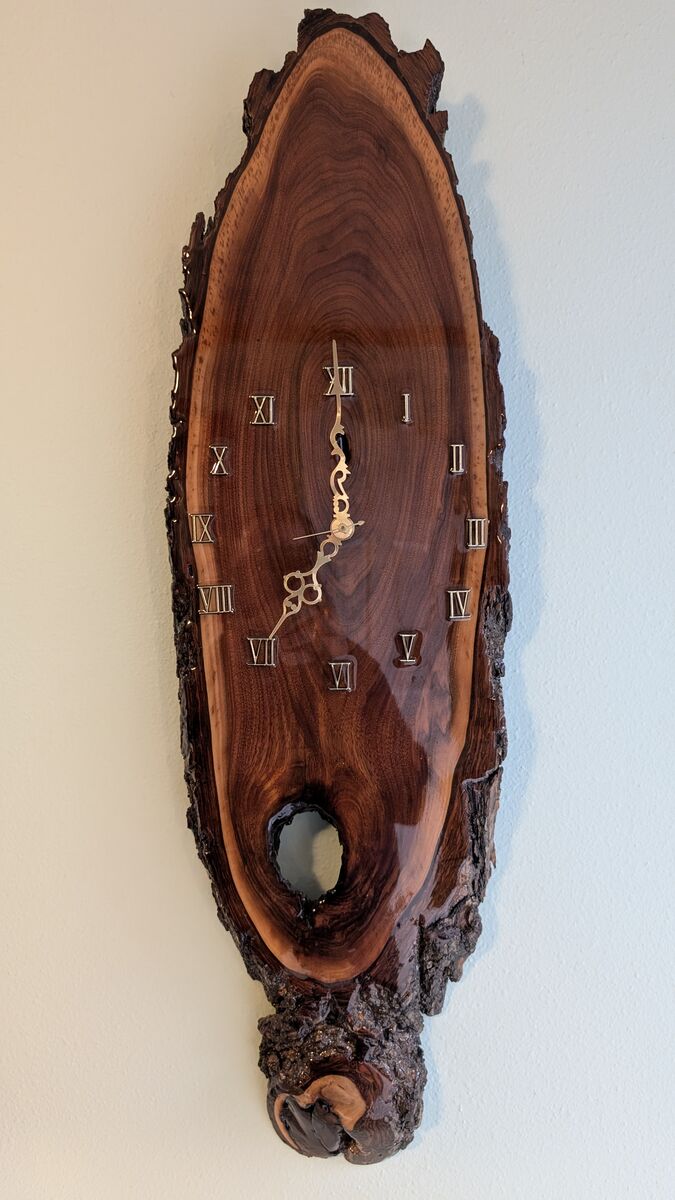 Live Edge Wooden Wall Clock