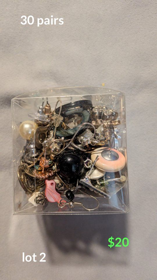 Bulk Lot of 30 Pairs Assorted Costume Earrings