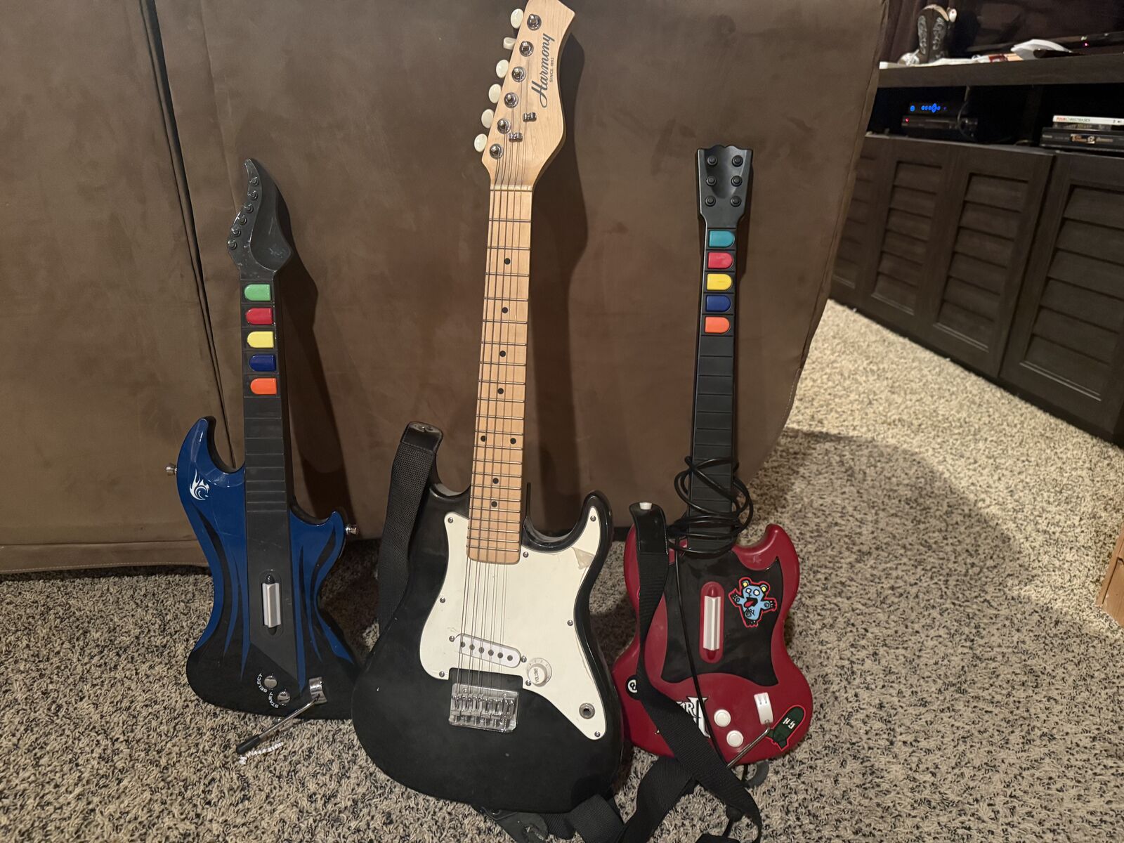 White Electric Guitar, Blue Guitar Hero