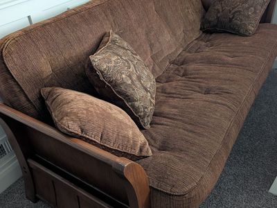 Solid wood futon couch