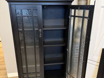 Black Wooden Cabinet With Doors