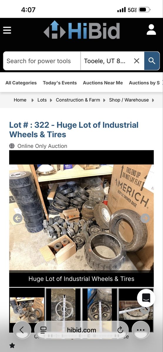 Large Lot of Industrial Wheels, Tires & Casters - Various Sizes & Types for Heavy-Duty Use