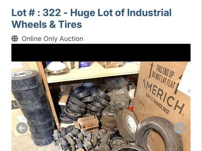 Large Lot of Industrial Wheels, Tires & Casters - Various Sizes & Types for Heavy-Duty Use