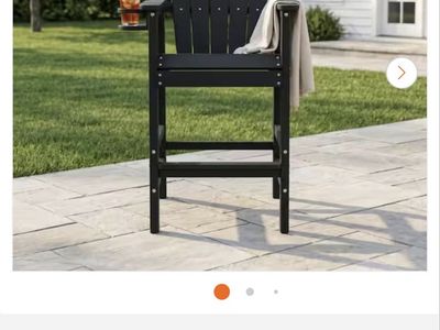 Black HDPE Bar Height Adirondack Chair with Armrests and Cup Holder brand new still in box.
