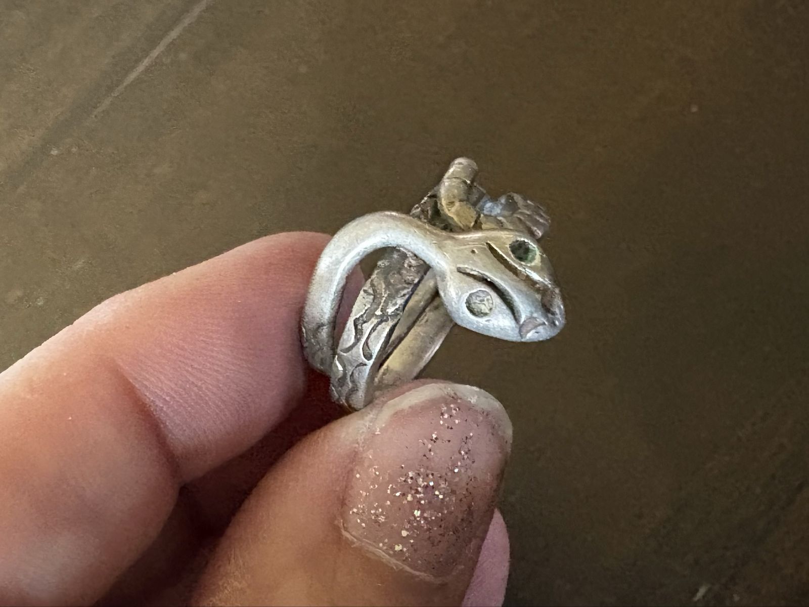 Vintage Taxco Mexico Sterling Silver Snake Ring