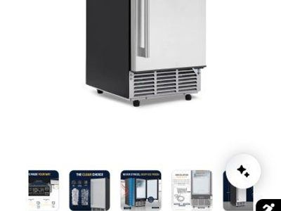 Newair Undercounter Ice Maker - Clear Ice 80 lbs/Day Stainless Steel