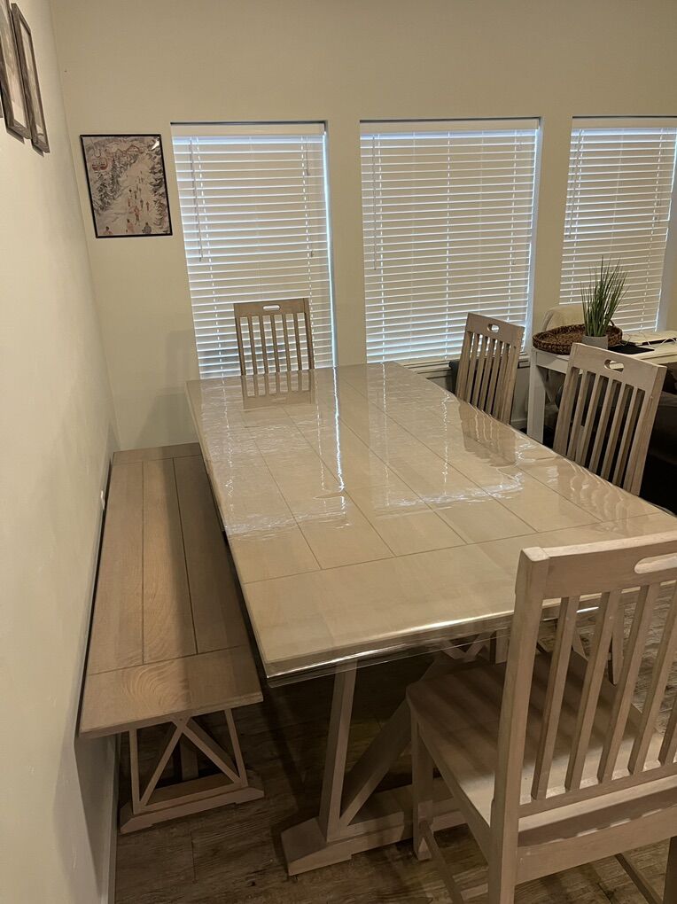 Dining Table With Bench And 4 Chairs