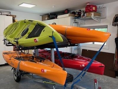 Hobie (4) Kayaks with Trailer And Storage