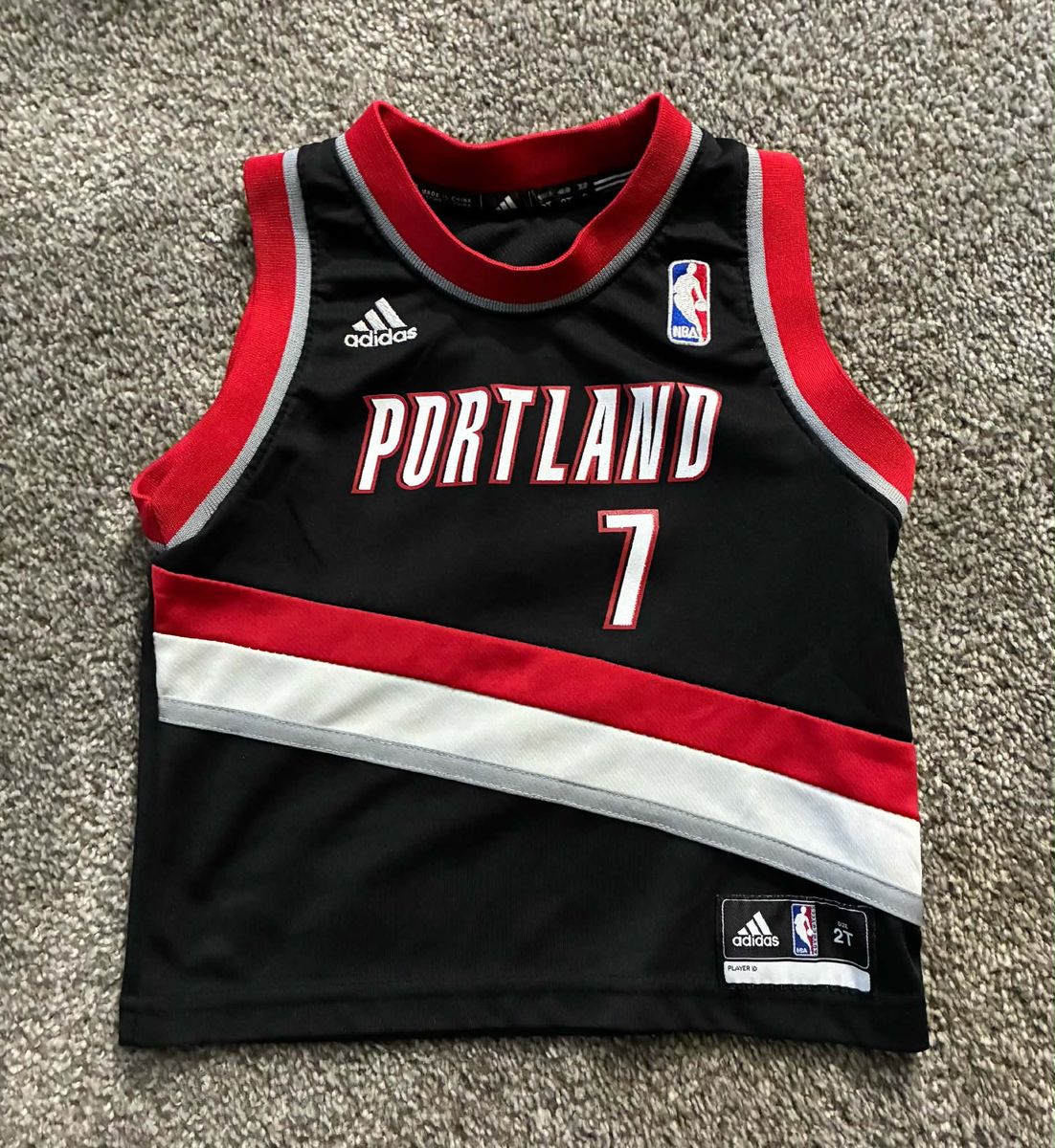 Adidas NBA Portland Trail Blazers #7 Jersey Black/Red Size 2T Toddler