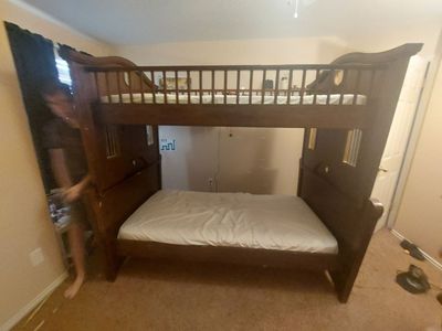 Twin over twin bunk bed with ONE mattress