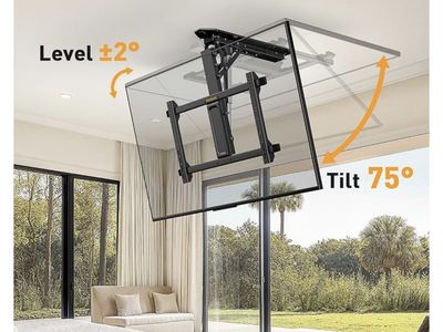Perlegear Motorized Drop-Down Ceiling TV Mount — 32”–70”, NEW in box 88 lbs rated