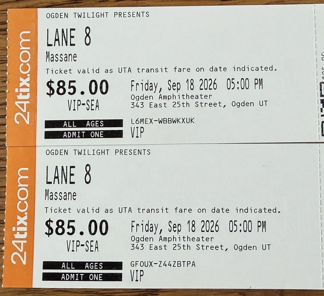 Lane 8 -- Ogden Twilight VIP Tickets