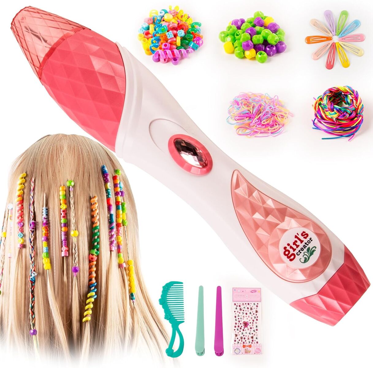 NEW DIY Hair Braiding Machine with Hair Beads Girls 6-12 Years