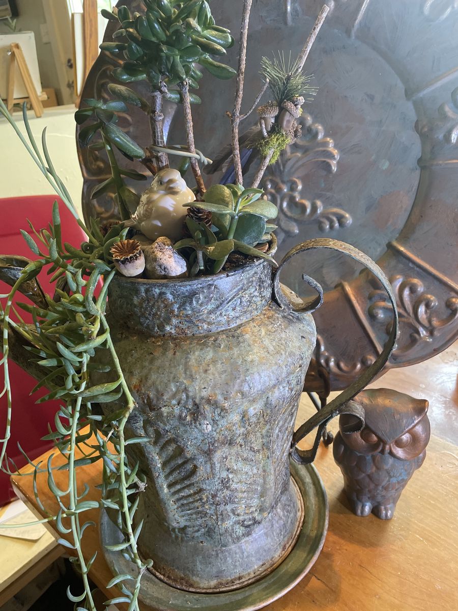 "Sparrow and the Old Watering Can"