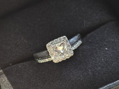 1ct Princess Cut wedding Ring