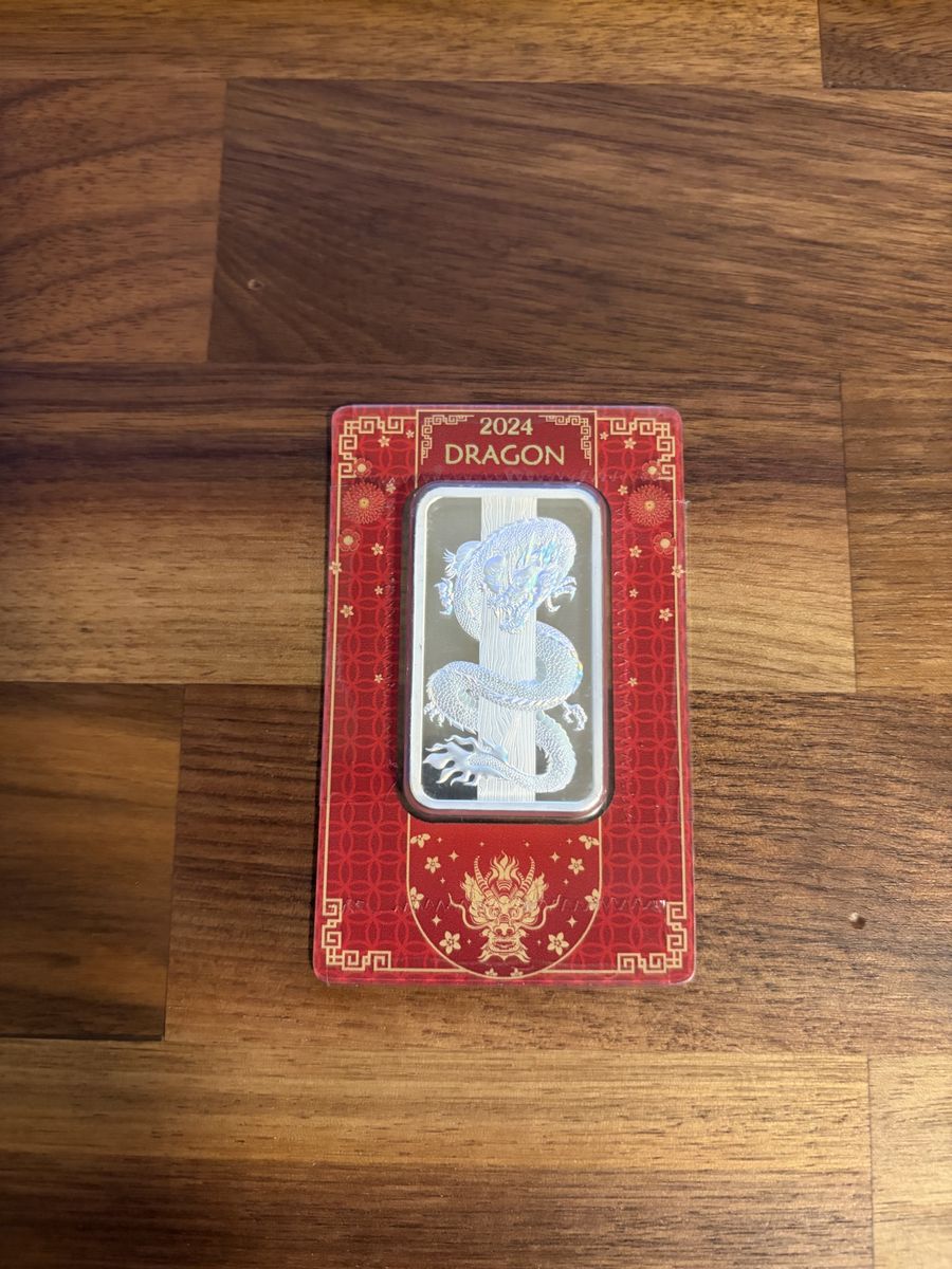PAMP Suisse 2024 Lunar Holographic Dragon 50g Silver Bar .9999 Fine