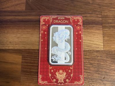 PAMP Suisse 2024 Lunar Holographic Dragon 50g Silver Bar .9999 Fine