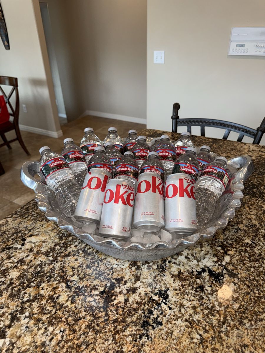 Large Pewter Entertain Beverage Bowl