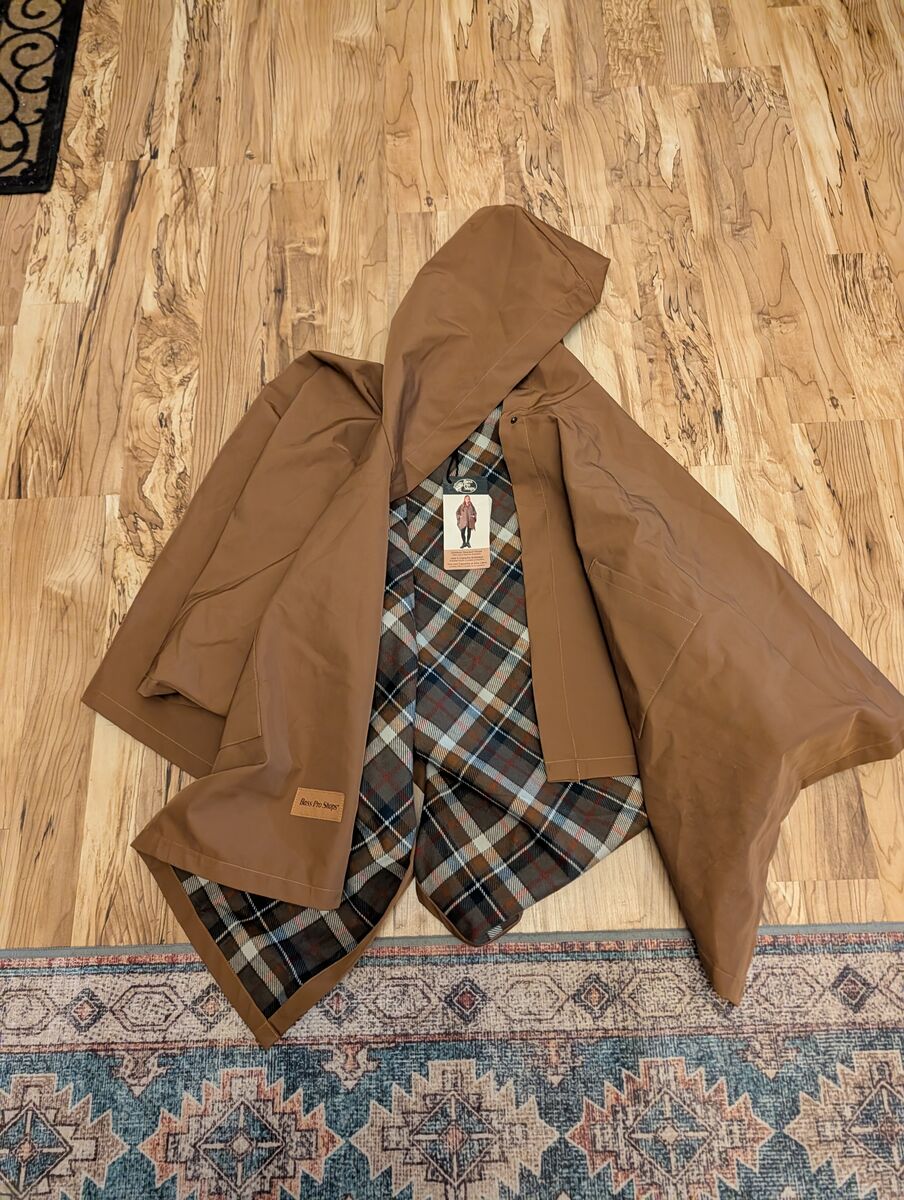 Hooded throw poncho jacket